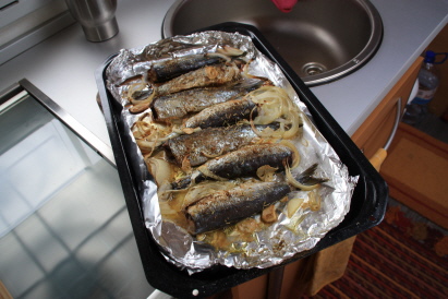 Mittagessen Sardien aus dem Ofen Mittagessen Sardien aus dem Ofen