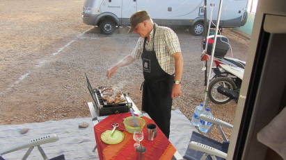 Benzinkocher in Betrieb Benzinkocher in Betrieb