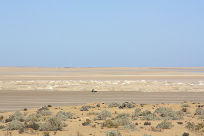 Salzsee mit Salzgewinnung Salzsee mit Salzgewinnung